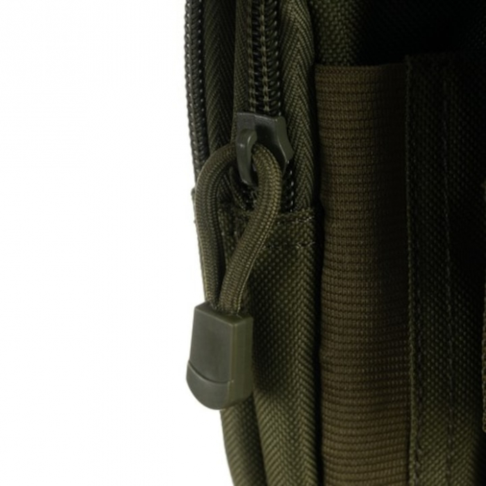 Set borseta si centura militara pentru barbati VarioShop®, 2 compartimente, buzunar pentru telefon, rezistenta la apa, 13 x 5 x 17 cm, Verde [11]