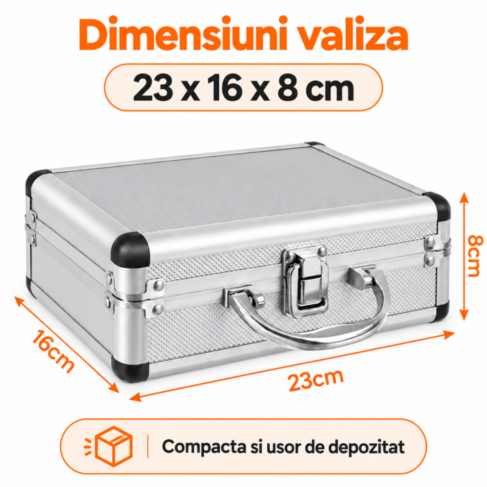 Set carote diamantate VarioShop®, 5 bucati, M14, diametre 6/8/10/35/68 mm, freza conica 2-50 mm, strat diamantat 15 mm, adaptor si valiza inclusa [4]