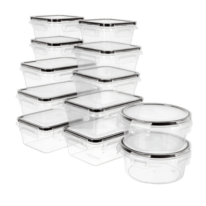 Set caserole alimente VarioShop®, pentru depozitare mancare, 12 bucati, 5 dimensiuni, 0,35-1L, frigider, congelator si microunde [13]