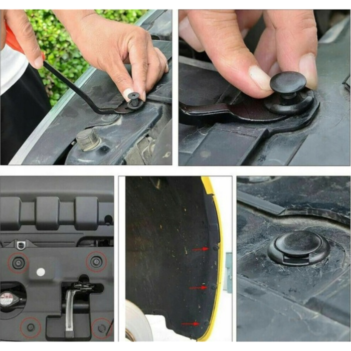 Set Cleme Auto Tapițerie 680 Piese și Accesorii Demontare 45 Piese, 23 Dimensiuni, cu Organizator, Varioshop, Clipsuri Fixare Panouri Uși, Bare și Interior Auto [8]