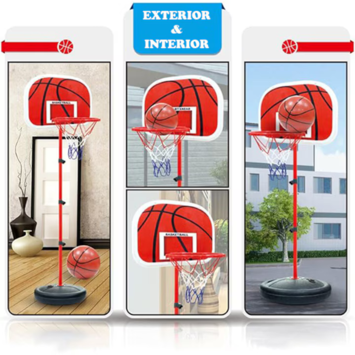 Set cos de baschet VarioShop®, reglabil 90–150 cm, cu minge si pompa, interior si exterior [4]