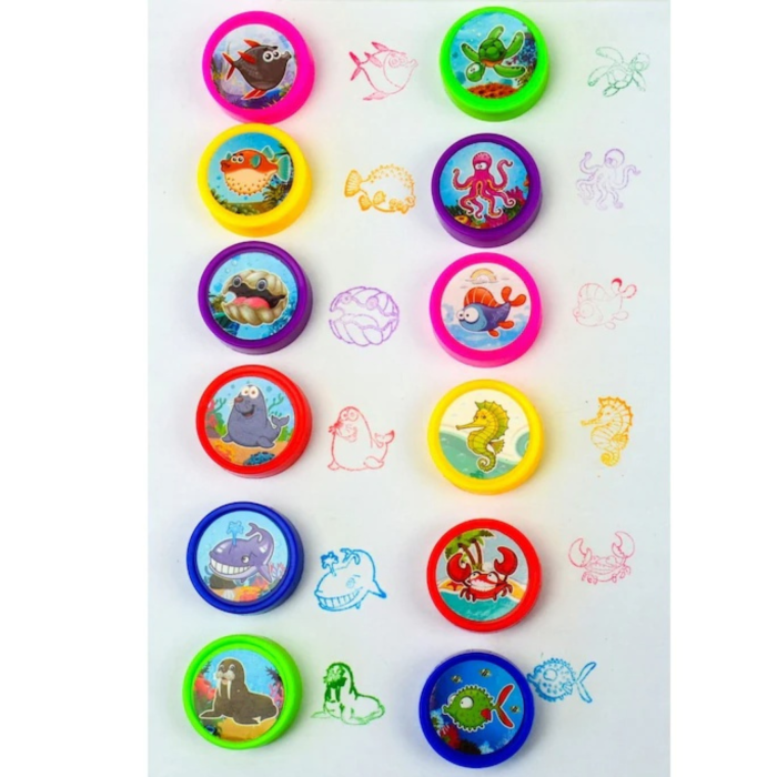 Set creativ cu 60 de stampile multicolore VarioShop®, distractie si invatare pentru copii cu modele vesele de animale si emoticoane, perfect pentru decorarea caietelor, felicitarilor si joaca artistic [10]