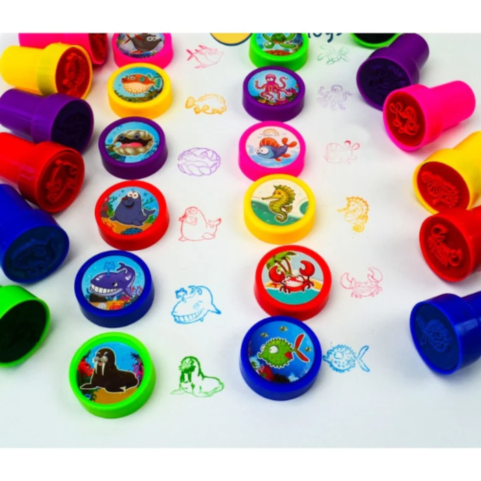 Set creativ cu 60 de stampile multicolore VarioShop®, distractie si invatare pentru copii cu modele vesele de animale si emoticoane, perfect pentru decorarea caietelor, felicitarilor si joaca artistic [9]