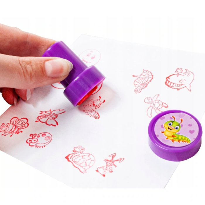 Set creativ cu 60 de stampile multicolore VarioShop®, distractie si invatare pentru copii cu modele vesele de animale si emoticoane, perfect pentru decorarea caietelor, felicitarilor si joaca artistic [12]