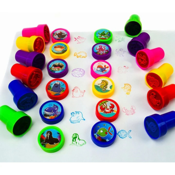 Set creativ cu 60 de stampile multicolore VarioShop®, distractie si invatare pentru copii cu modele vesele de animale si emoticoane, perfect pentru decorarea caietelor, felicitarilor si joaca artistic [11]