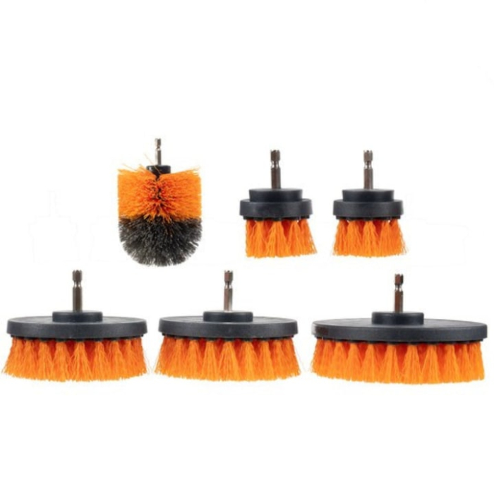 Set curatare si lustruire 22 piese VarioShop®, pentru burghiu si surubelnita, perii nailon, bureti polish, lavete abrazive, tije si prelungitor, compatibil universal, pentru auto, baie, bucatarie [8]