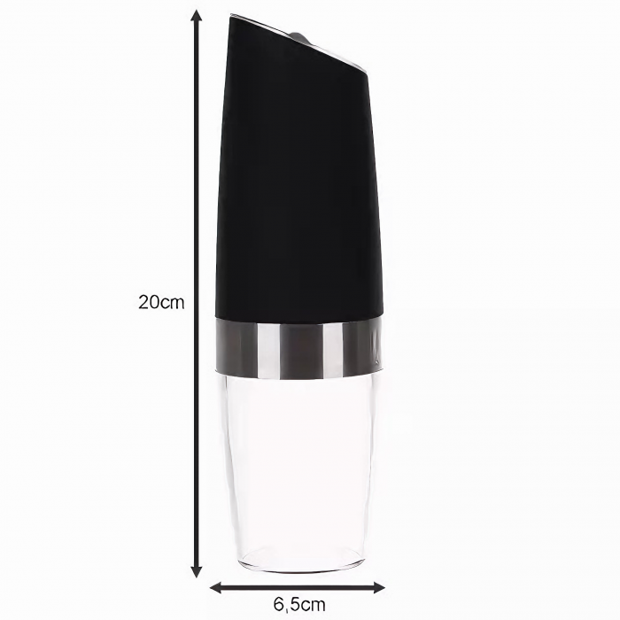 Set de 2 rasnite electrice multifunctionale VarioShop®, pentru condimente, mecanism de slefuire ceramic, ajustarea grosimii de macinare, cu iluminare LED, functionaeaza cu baterii, Negru /Transparent [16]