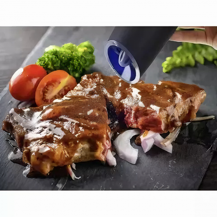 Set de 2 rasnite electrice multifunctionale VarioShop®, pentru condimente, mecanism de slefuire ceramic, ajustarea grosimii de macinare, cu iluminare LED, functionaeaza cu baterii, Negru /Transparent [28]