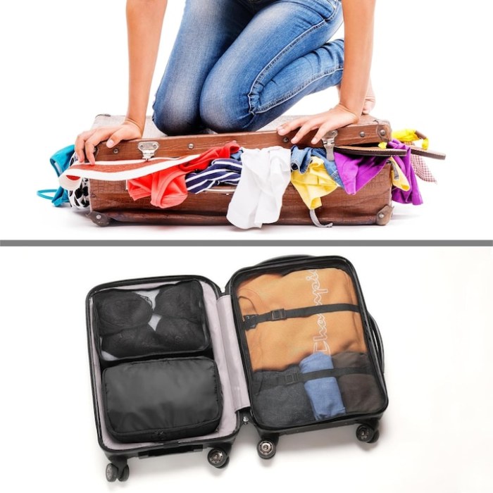 Set de 7 organizatoare pentru valiza VarioShop®, solutia completa pentru un bagaj ordonat si eficient, material textil, Negru [2]