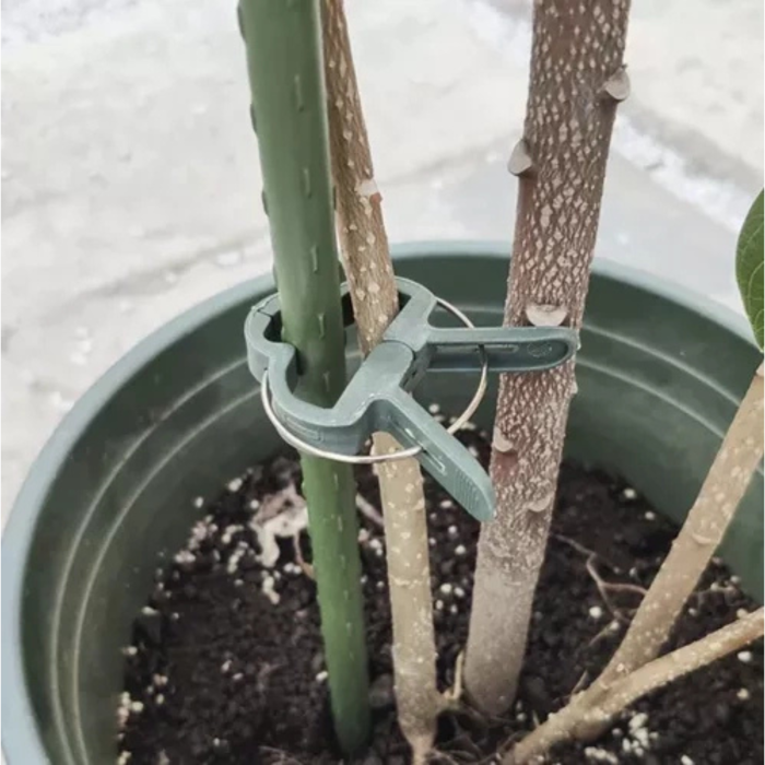 Set de cleme pentru plante 108 piese VarioShop®, doua dimensiuni, rezistente la intemperii, ideale pentru sustinerea si protejarea plantelor din gradina si ghivece, Verde [20]