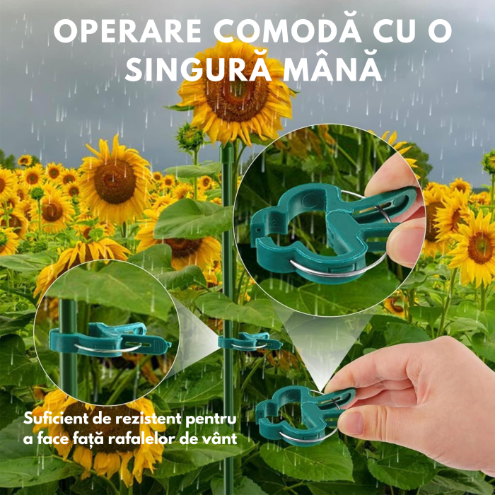Set de cleme pentru plante 108 piese VarioShop®, doua dimensiuni, rezistente la intemperii, ideale pentru sustinerea si protejarea plantelor din gradina si ghivece, Verde [2]