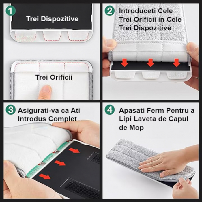 Set de curatenie cu mop si galeata VarioShop®, capacitate 5.7 litri, include 2 rezerve din microfibra,, ideal pentru utilizare in interior, realizat din plastic rezistent, cu perii sintetici, mop plat [17]