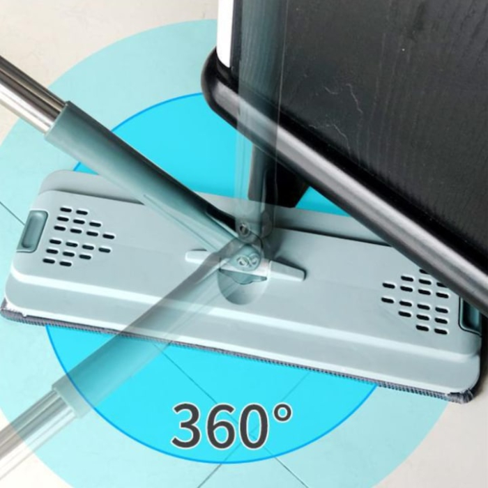 Set de curatenie cu mop si galeata VarioShop®, sistem dublu de stoarcere si clatire, lavete din microfibra reutilizabile, ideal pentru gresie, parchet, marmura si sticla [6]