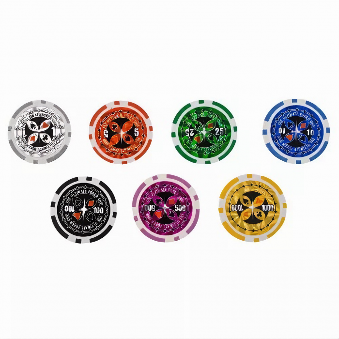 Set de Joc Poker Deluxe XXL VarioShop®, Ideal pentru Texas Holdem cu 500 Jetoane, Include 5 Zaruri, 2 Seturi de Carti, Echipat cu Servieta Securizata din Aluminiu, Argintiu [14]