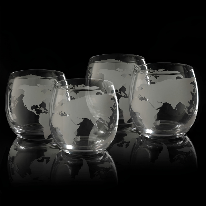 Set decantor VarioShop®, pentru whisky si bauturi, cu nava decorativa, potrivit pentru servire si cadou, 4 pahare, dop si suport, sticla, negru [9]