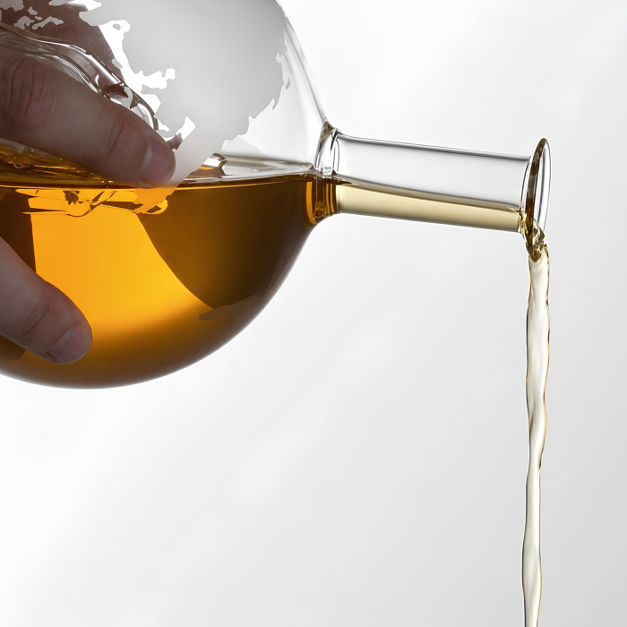 Set decantor VarioShop®, pentru whisky si bauturi, cu nava decorativa, potrivit pentru servire si cadou, 4 pahare, dop si suport, sticla, negru [11]