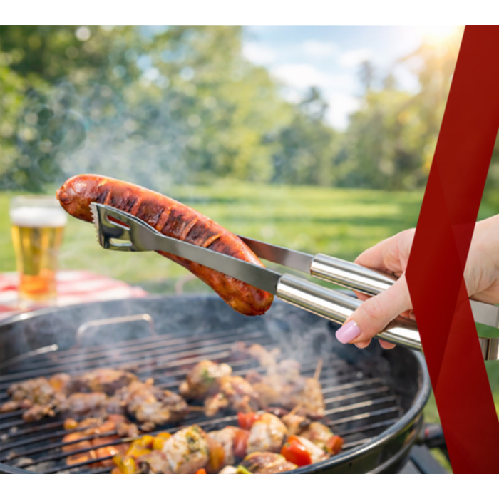 Set gratar 5 piese VarioShop®, din otel inoxidabil, cutie transport, cleste, spatula, furculita, perie si cutit, unelte complete pentru gratar, outdoor si picnic [3]