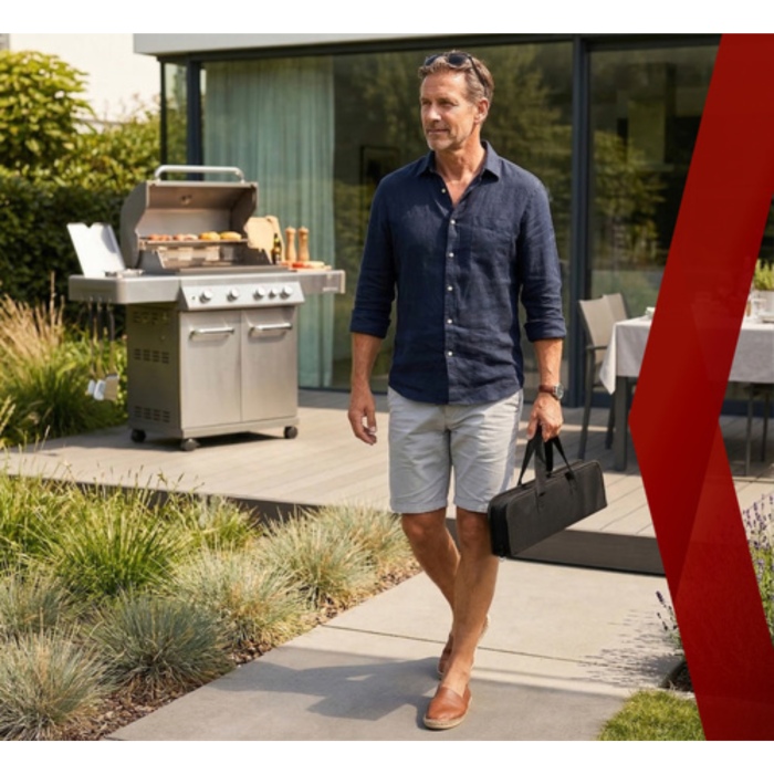 Set gratar 5 piese VarioShop®, din otel inoxidabil, cutie transport, cleste, spatula, furculita, perie si cutit, unelte complete pentru gratar, outdoor si picnic [8]