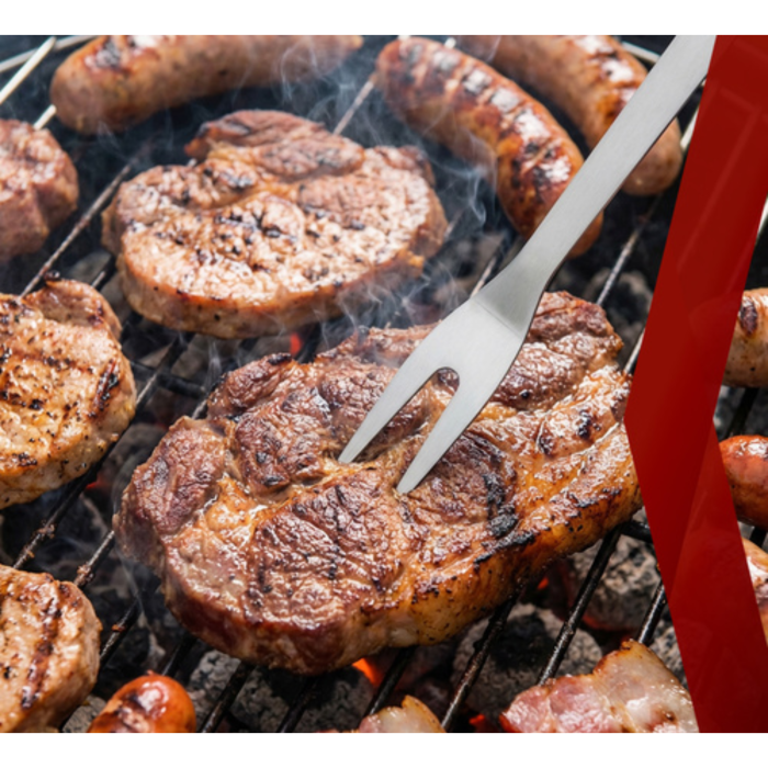 Set gratar 6 piese VarioShop®, din otel inoxidabil, cutie transport, cleste, spatula, furculita, perie, burete si cutit, unelte complete pentru gratar, outdoor si picnic [8]