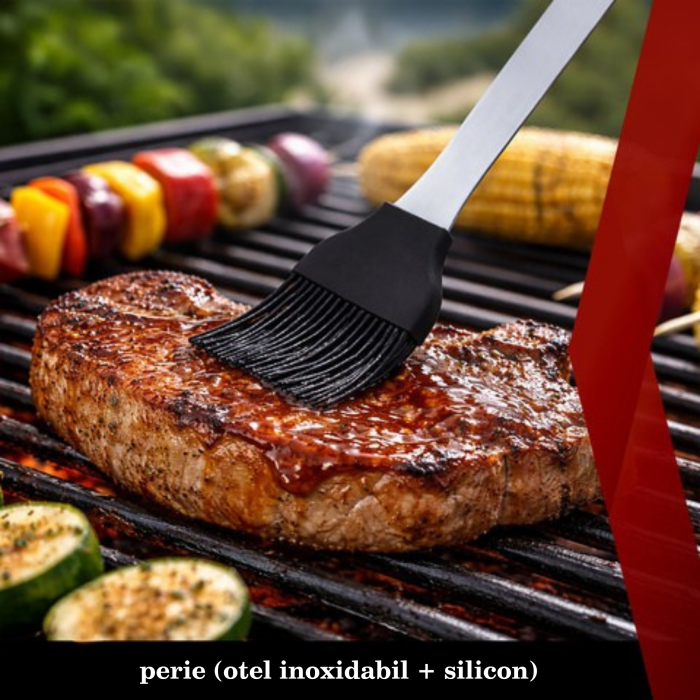 Set Gratar Profesional 26 Piese Inox Varioshop cu Valiza XXL – Accesorii BBQ Complete - Cleste, Spatula, Cutite, Furculite, Perie, Condimente [6]