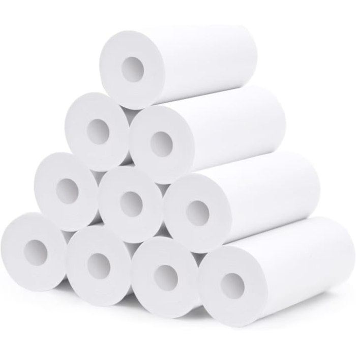 Set mini imprimanta termica portabila si 10 role VarioShop®, Bluetooth, fara cerneala, pentru fotografii, liste si notite, cu baterie reincarcabila, Alb [13]