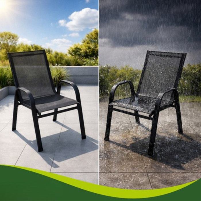 Set mobilier balcon VarioShop®, masa si 2 scaune, culoare negru, ideal pentru terasa, gradina si exterior [5]