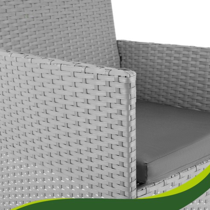 Set mobilier gradina ratan gri VarioShop®, canapea, 2 fotolii si masa, pentru terasa si exterior, design modern [8]