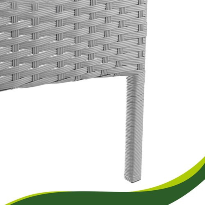 Set mobilier gradina ratan gri VarioShop®, canapea, 2 fotolii si masa, pentru terasa si exterior, design modern [7]