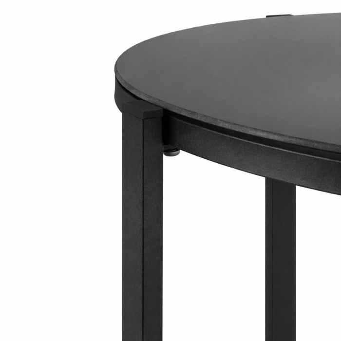 Set mobilier gradina Varioshop 4 piese negru, canapea, 2 fotolii si masa sticla securizata, rezistent exterior, ideal balcon si terasa [6]