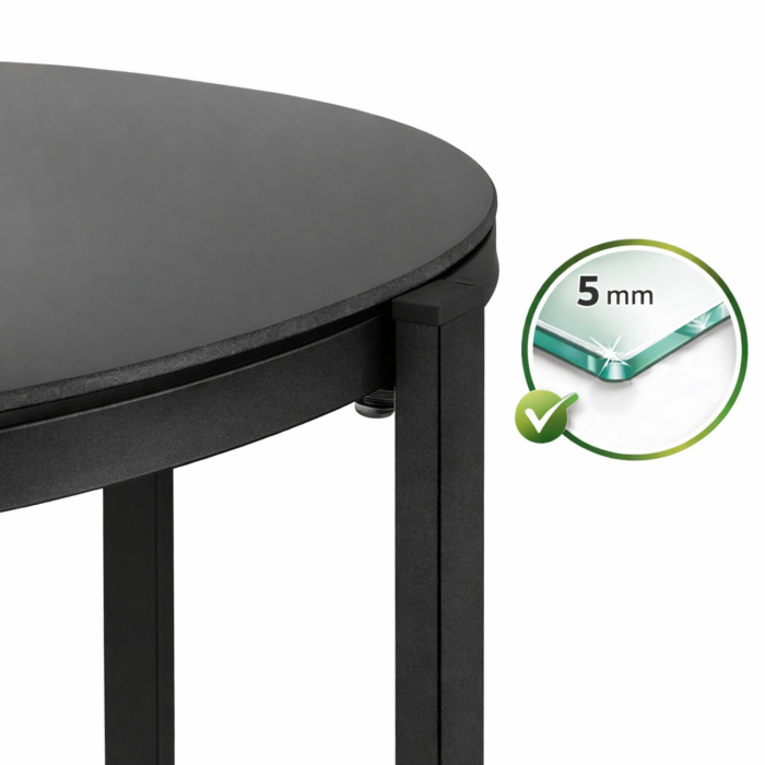 Set mobilier gradina Varioshop 4 piese negru, canapea, 2 fotolii si masa sticla securizata, rezistent exterior, ideal balcon si terasa [8]