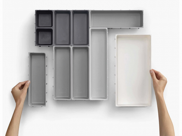 Set Organizator Multifunctional VarioShop®, 10 Recipiente de Diferite Marimi, Conectare Rapida Prin Carlige Speciale, Pentru Tacamuri, Unelte sau Alte Obiecte Mici, Montabil in Sertar, 52 x 43, 5 x 5  [14]