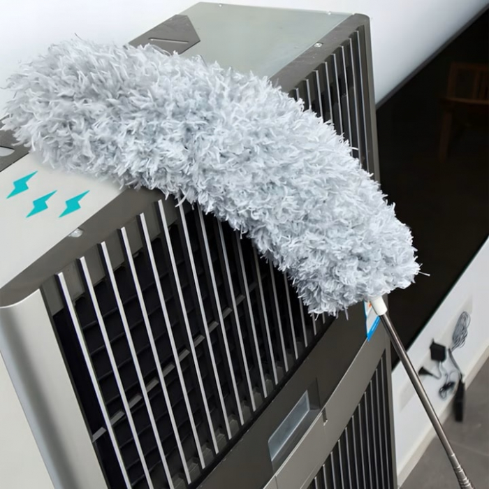 Set pamatuf 5 in 1 VarioShop®, Pentru Curatat Praful, Locuri greu Accesibile, Usor de Folosit/Curatat, Maner Aluminiu Extensibil Pana la 285 cm, Gri [13]