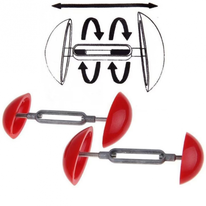 Set pentru largit pantofi VarioShop®, universal, ergonomic, reglabil, pentru marimile 35-46, ideal pentru pantofi cu tocuri inalte, papuci, pantofi sport, 2 bucati, plastic si metal, Rosu [7]