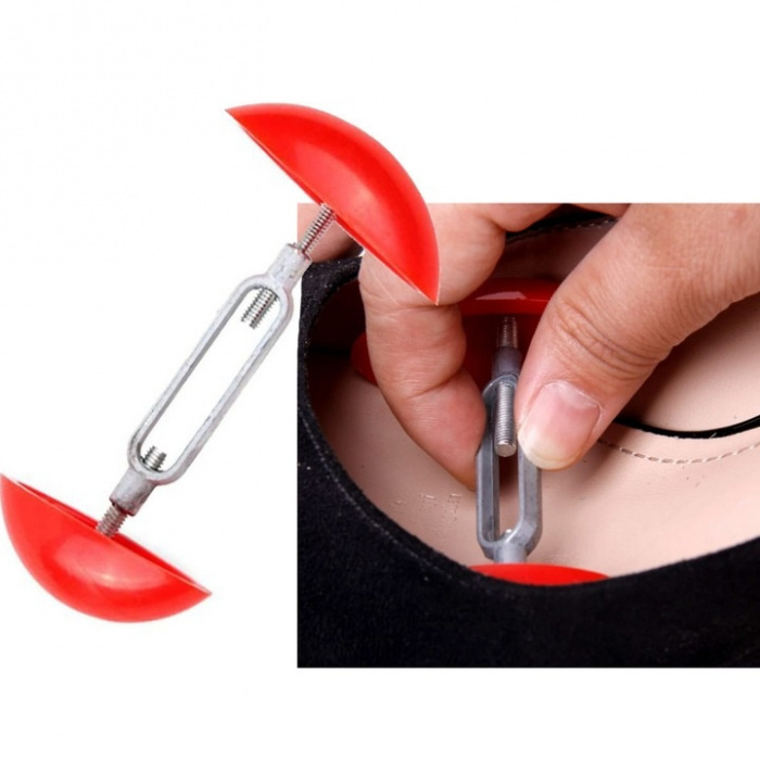 Set pentru largit pantofi VarioShop®, universal, ergonomic, reglabil, pentru marimile 35-46, ideal pentru pantofi cu tocuri inalte, papuci, pantofi sport, 2 bucati, plastic si metal, Rosu [10]