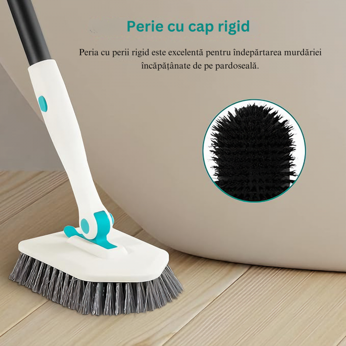 Set Perie Multifunctionala 3in1 VarioShop®, Multiple Utilizari, Maner Ergonomic, 2x Lavete Curatare, 1x Laveta Microfibra, 1x Perie Rigida, Rotire de 180°, Maner Lung Extensibil, 56cm-128cm, Alb [15]