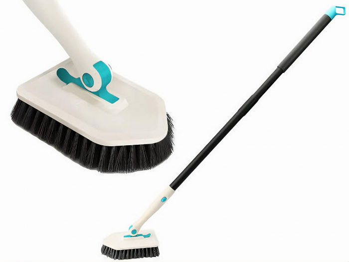 Set Perie Multifunctionala 3in1 VarioShop®, Multiple Utilizari, Maner Ergonomic, 2x Lavete Curatare, 1x Laveta Microfibra, 1x Perie Rigida, Rotire de 180°, Maner Lung Extensibil, 56cm-128cm, Alb [20]