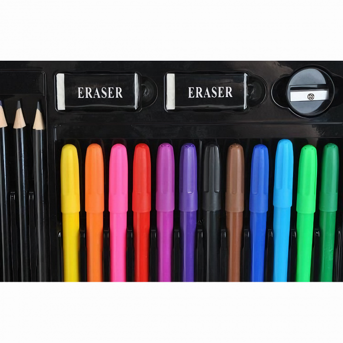 Set Pictura si Desen VarioShop®, contine 81 de piese si o trusa organizare din lemn, potrivit pentru incepatori dar si artisti avansati, dimensiuni 37 x 22, 8 x 4, 5 cm, Multicolor [5]