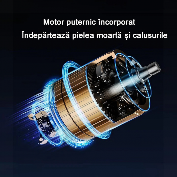 Set Pila electrica pentru talpi si calcaie, VarioShop®, display digital, acumulator 1200 mAh, 2 viteze, 2400 rot/min, 3 capete incluse, lanterna LED, incarcare USB, indepartare piele moarta, indeparta [23]