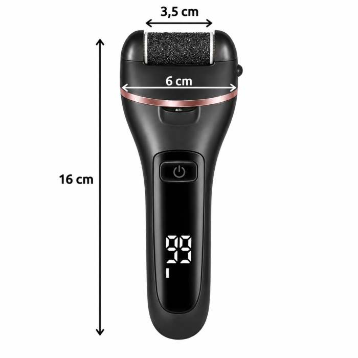 Set pila electrica VarioShop® pentru calcaie si talpi, cu accesorii pentru pedichiura, 3 capete abrazive, 2 viteze, incarcare USB, 16 x 6 cm, negru [8]