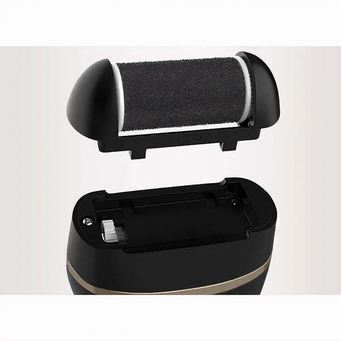 Set Pila Electrica VarioShop® Pentru Calcaie si Talpi, Include 6 Capete Detasabile si 7 Accesorii, Display Digital, Afisaj LED, Baterie pana la 3 ore, 2 Viteze, 2000 Rotatii/min, Incarcare USB, Negru [14]