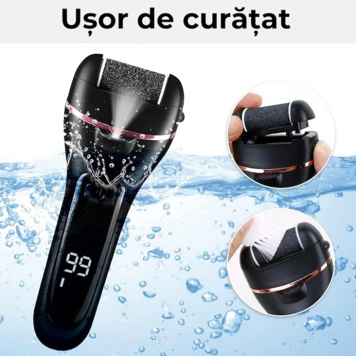 Set Pila Electrica VarioShop®, Pentru Calcaie si Talpi, Include 6 Capete Detasabile si 7 Accesorii, Display Digital, Afisaj LED, Portabila, Baterie pana la 3 ore, 2 Viteze, 2000 Rotatii/min, Incarcare [6]