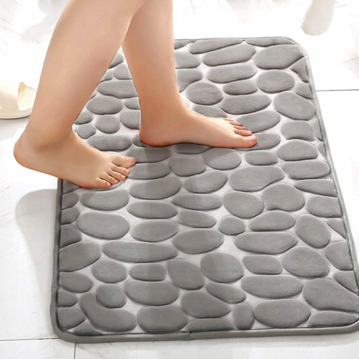 Set premium de 3 covorase pentru baie VarioShop®, antiderapante, absorbtie ridicata, uscare rapida, lavabil, pufos la atingere, Gri [7]