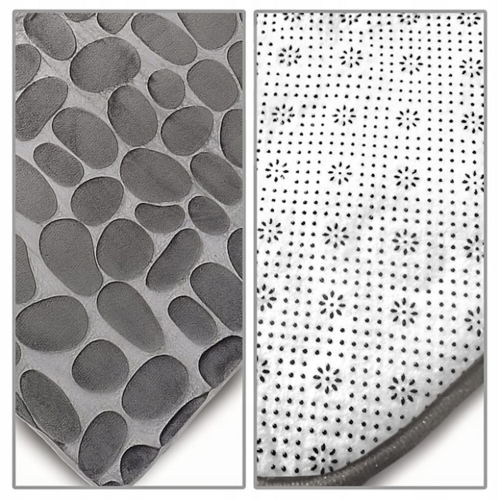 Set premium de 3 covorase pentru baie VarioShop®, antiderapante, absorbtie ridicata, uscare rapida, lavabil, pufos la atingere, Gri [6]