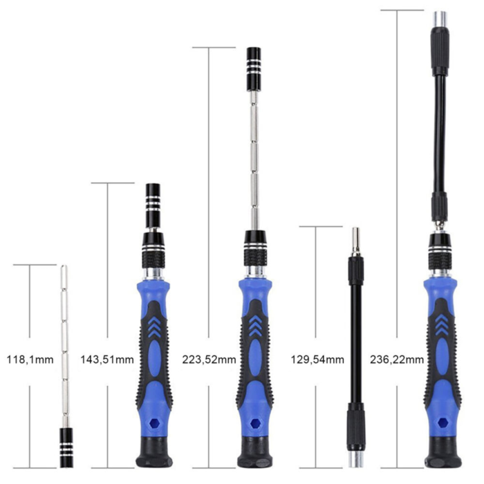 Set profesional 75 in 1 cu surubelnite de precizie VarioShop®, biti Torx, trusa universala compacta pentru reparatii electronice, telefoane, laptopuri, ochelari si dispozitive delicate, cu husa practi [9]