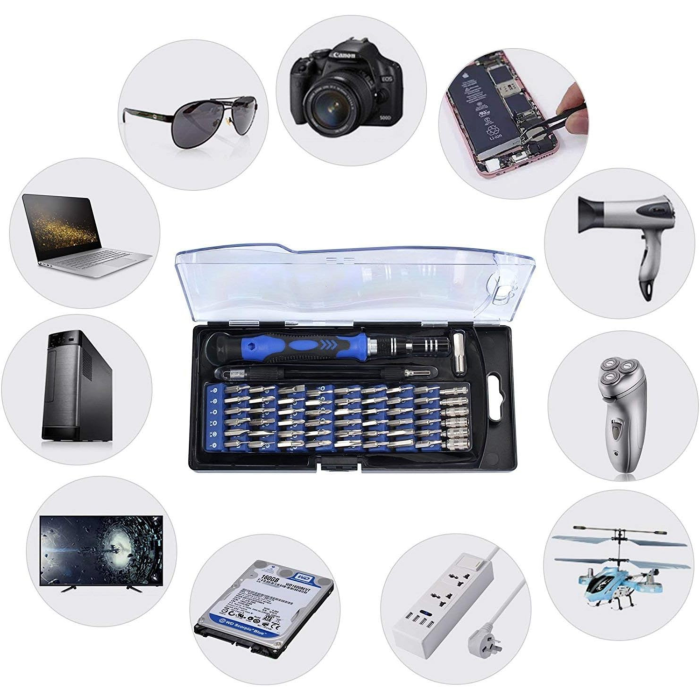 Set profesional 75 in 1 cu surubelnite de precizie VarioShop®, biti Torx, trusa universala compacta pentru reparatii electronice, telefoane, laptopuri, ochelari si dispozitive delicate, cu husa practi [3]
