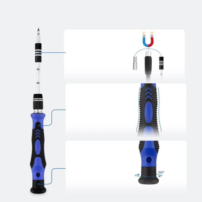 Set profesional 75 in 1 cu surubelnite de precizie VarioShop®, biti Torx, trusa universala compacta pentru reparatii electronice, telefoane, laptopuri, ochelari si dispozitive delicate, cu husa practi [10]