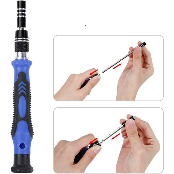 Set profesional 75 in 1 cu surubelnite de precizie VarioShop®, biti Torx, trusa universala compacta pentru reparatii electronice, telefoane, laptopuri, ochelari si dispozitive delicate, cu husa practi [8]