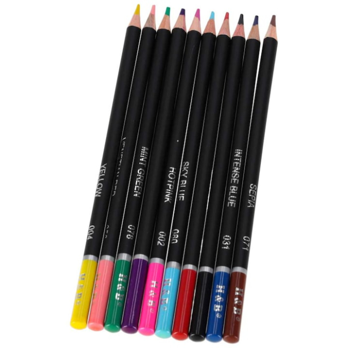 Set profesional de 120 creioane colorate VarioShop®, husa si accesorii, pentru desen, schite si ilustratii detaliate, lemn de inalta calitate, transport usor [10]