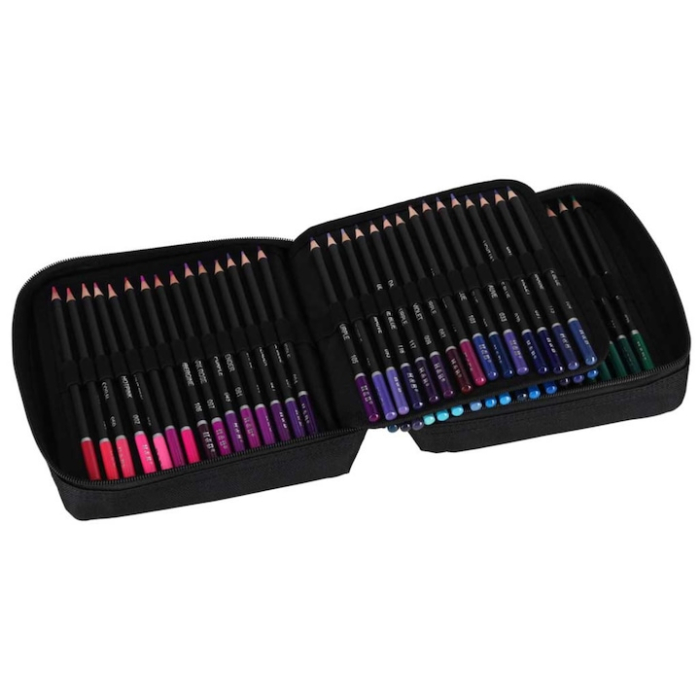 Set profesional de 120 creioane colorate VarioShop®, husa si accesorii, pentru desen, schite si ilustratii detaliate, lemn de inalta calitate, transport usor [6]