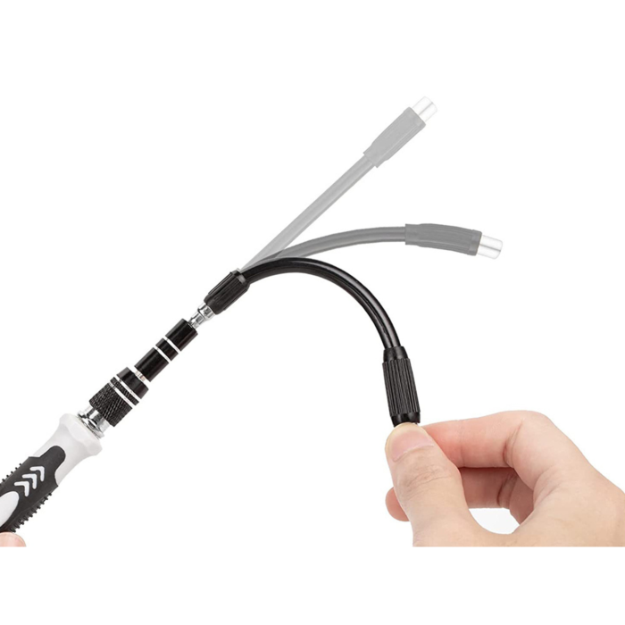 Set profesional de surubelnite de precizie 115 in 1 VarioShop®, cu biti magnetici, extensii flexibile si accesorii pentru reparatii telefoane, laptopuri, electronice si dispozitive GSM, Negru [11]